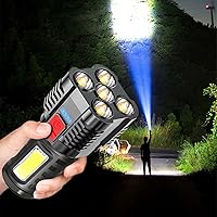 Five Explosion Led Flashlight,Waterproof Super Bright Rechargeable Camping,Portable Flashlights for, Flashlights High Lumens, Flashlights,Table Lamp Outdoor Lighting