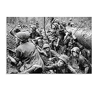 Anti-war, Soldiers in The Vietnam War Poster. Black and White Poster (3) Canvas Painting Posters and Prints Wall Art Pictures for Living Room Bedroom Decor 24x16inch(60x40cm) Unframe-Style