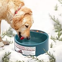PETLESO Heated Water Bowl for Dog, Heated Dog Bowl for Cats Birds Chicken Water Heater, Outdoor Dog Heating Bowl Provides Drinkable Water in Frozon Winter, 0.58 Gallon