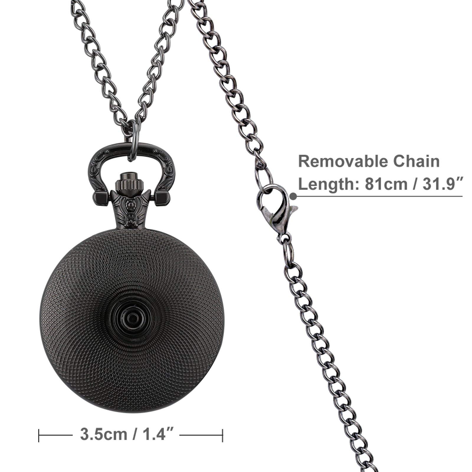 Melting Ice Cream Balls Personalized Pocket Watch Vintage Numerals Scale Quartz Watches Pendant Necklace with Chain