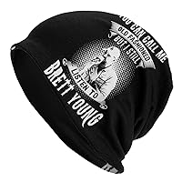 Brett Music Young Beanie Cap for Men Women Soft Daily Knit Ribbed Beanie Hat Adult Warm Toboggan Hat for Unisex Black