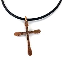 Guitar Cross Guitar Neck Antique Copper Finish Pewter Necklace