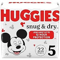 Huggies Size 5 Diapers, Snug & Dry Baby Diapers, Size 5 (27+ lbs), 22 Count