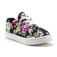Toddler Girls & Youth Pretty Floral Print Canvas Fashion Sneakers Shoes