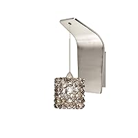 WAC Lighting WS72LED-G539BI/BN Mini Haven LED Pendant Fixture Wall Sconce with Crystal, One Size, Black Ice/Brushed Nickel