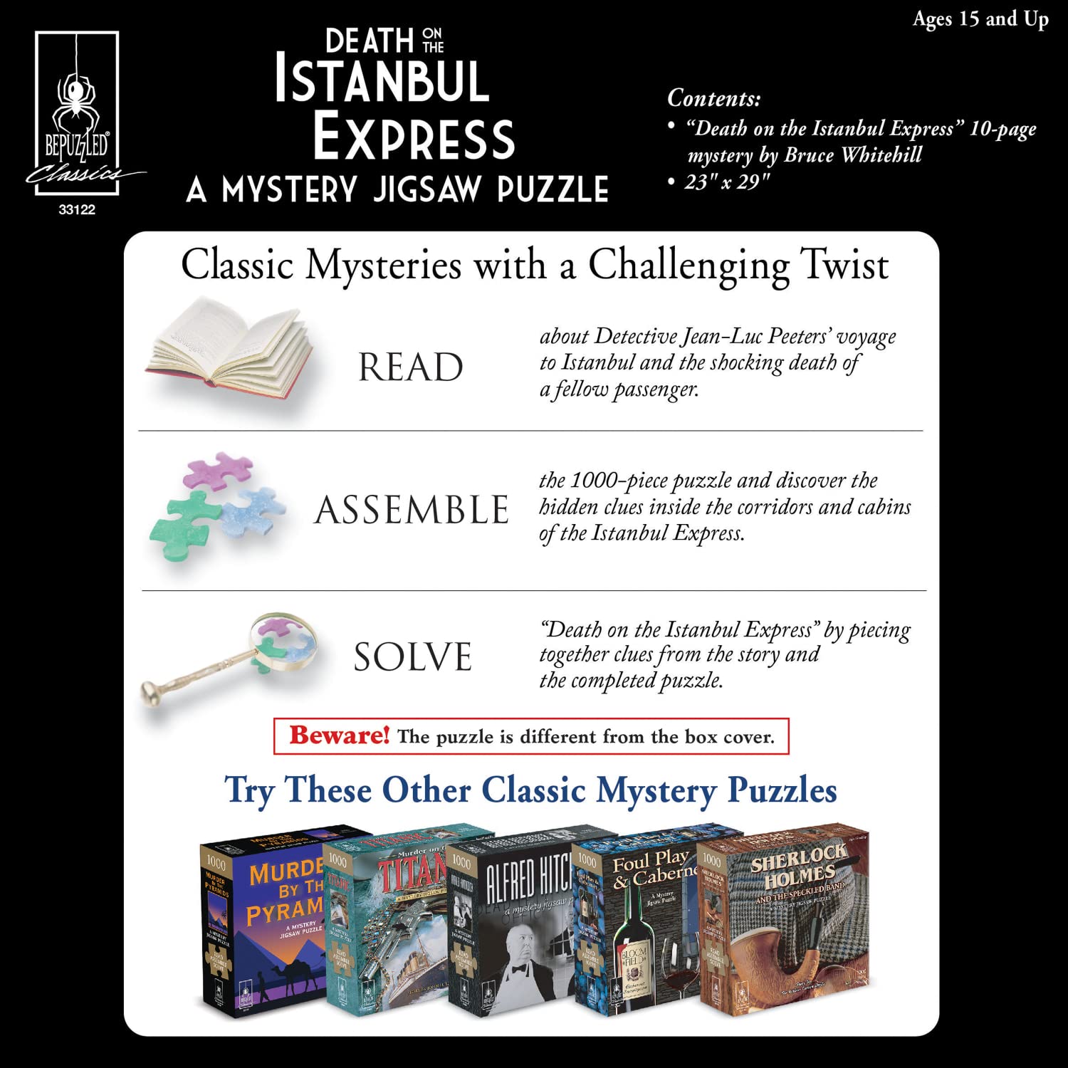 Murder Mystery Party | Classic Mystery Jigsaw Puzzle, Death on The Istanbul Express, 1,000 Piece Jigsaw Puzzle