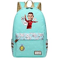 BOLAKE Novelty Cristiano Ronaldo Daypack Canvas Sport Bookbag-Lightweight Knapsack for Daily Life,Travel