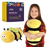 Special Supplies Bumble Bee Sensory Vibrating Pillow, Pressure Activated for Kids and Adults, Plush Minky Soft with Textured Therapy Stimulation Bumps. Size: 11 by 20 inches