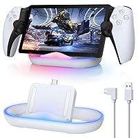 Charging Stand for PS Portal Remote Player, Portable Charge Dock Station with 14 RGB Light Modes and Type-C Cable, Charge Base Holder Accessories for Playstation 5 Portal Console
