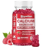 Calcium Magnesium Zinc Gummies with Vitamin D3 Supplement, High Absorption Zinc Gummies for Bone & Muscle & Immune Health,Gluten-Free, Vegan Flavor - 60 Count