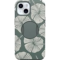 OtterBox iPhone 15, iPhone 14, and iPhone 13 OtterGrip Symmetry Series Case - ISLAND GETAWAY (Green), built-in grip, sleek case, snaps to MagSafe, raised edges protect camera & screen