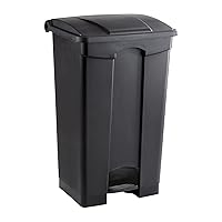 Safco, Step-On Indoor Plastic Trash Can for Home & Commercial Use, Hands-Free Disposal, 23 Gallon, Black