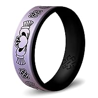 Knot Theory Trinity, Celtic, Claddagh Silicone Ring for Men and Women - Silicone Wedding Band for Sports Activities, Breathable Comfort Fit 6mm Bandwidth