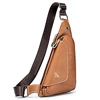 Genuine Leather sling bag for men women casual crossbody backpack small shoulder bag chest bag