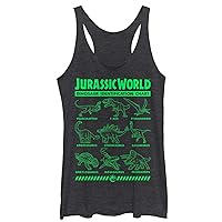 Fifth Sun Jurassic World Fallen Kingdom Dino Identification Women's Fast Fashion Racerback Tank Top