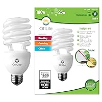 OttLite 25W Swirl Screw in Light Bulb - Compact Fluorescent Light Bulbs Replacement - Bright Natural Daylight for Bedroom, Living Room, Home Office, & Garage - Low Heat & Glare for Reduced Eyestrain
