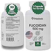 Fucoidan Supplement - 500MG 30 Day Supply Brown Seaweed Immunity Capsules - Potent Antioxidant Lung Health & Skin Health Support