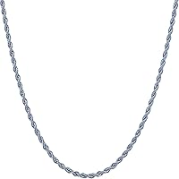 LIFETIME JEWELRY 1mm Rope Chain for Men & Women Diamond Cut 14 to 30 Inch | Black | Gunmetal | Stainless Steel