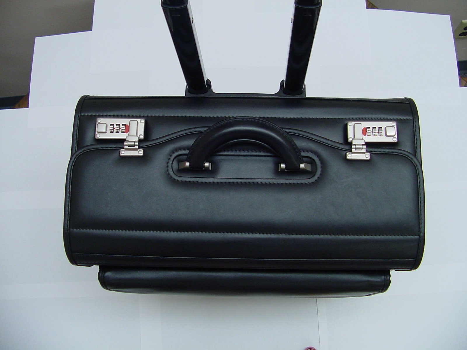 ALL-STATE LEGAL Leather Litigation Bag, Rolling Bag, Catalog Case, Briefcase, 18