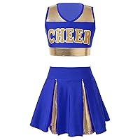 Girls Cheer Leader Costume Cheerleading School Uniform Letter Print Tank Top with Pleated A-Line Skirt Set