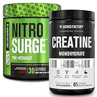 Jacked Factory Nitrosurge Pre-Workout in Black Cherry & Creatine Monohydrate for Men & Women