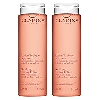 Clarins Soothing Toning Lotion | Soft, Soothed and Comforted Skin After 14 Days* | Cleanses, Tones, Hydrates, Soothes and Balances Skin's Microbiota | Alcohol-Free | Camomile Extract