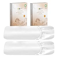 California Design Den 2-Pack 100% Organic Cotton Fitted Sheets Queen Size Percale Only, GOTS Certified Soft, Crisp & Cooling, Lightweight, Snug-Fit, 2x Queen Deep Pocket Fitted Sheet Only-Bright White