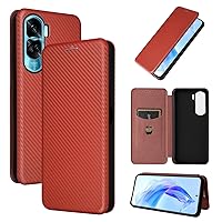 ZORSOME for Honor 90 Lite/X50i Flip Case,Carbon Fiber PU + TPU Hybrid Case Shockproof Wallet Case Cover with Strap,Kickstand,Stand Wallet Case for Honor 90 Lite/X50i,Brown