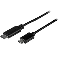 StarTech.com USB C to Micro USB Cable 2m 6ft - USB-C to Micro USB Charge Cable - USB 2.0 Type C to Micro B - Thunderbolt 3 Compatible (USB2CUB2M)