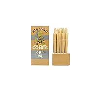 Zig Zag Unbleached Pre Rolled Cones 98s- 50-75-100 Pack -Pre Roll Cones 50 Count