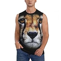 Cheetah Men's Sports Sleeveless T-Shirt, Breathable Quick-Drying Fitness Vest