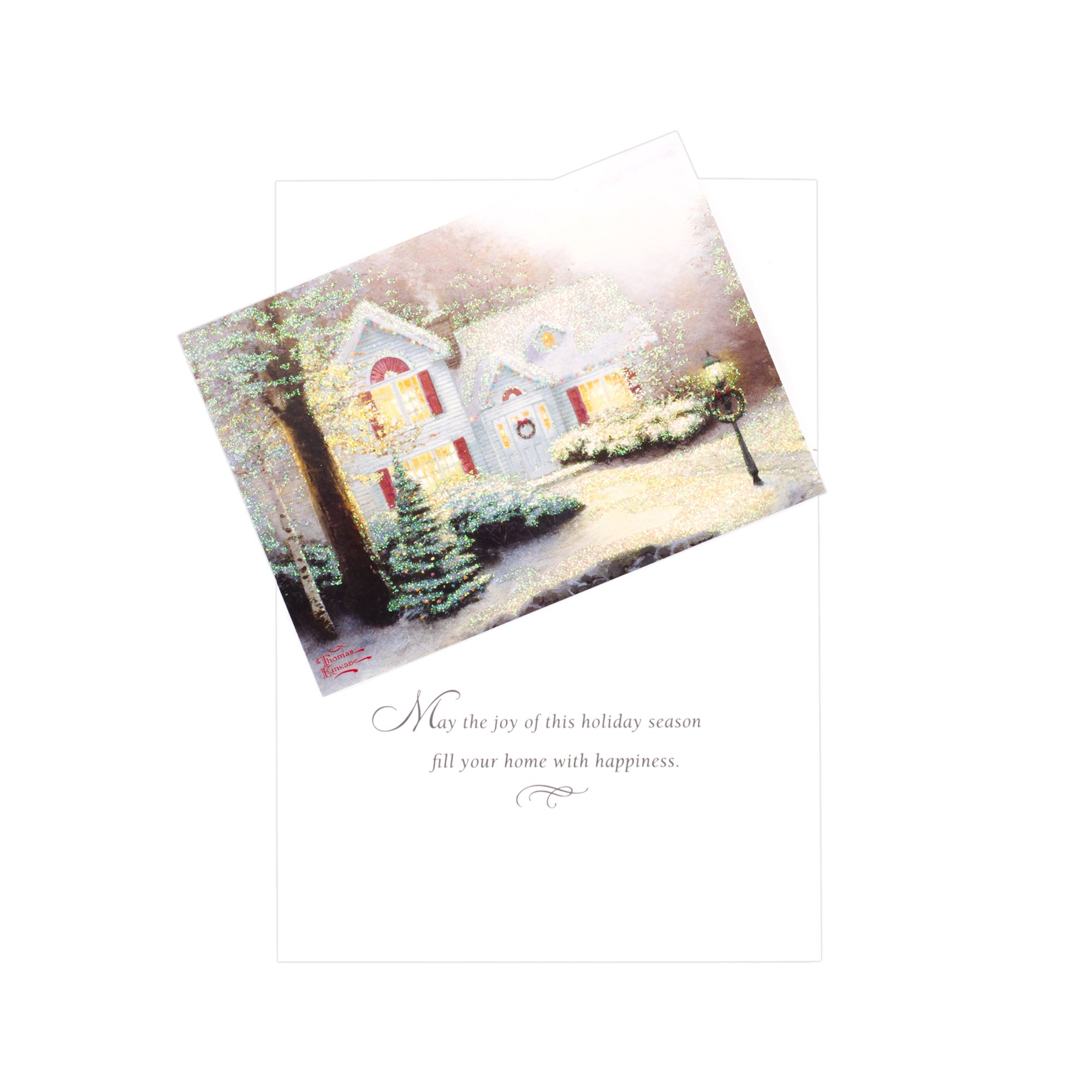 Hallmark Thomas Kinkade Boxed Christmas Cards Assortment, Snowy Houses (40 Cards with Envelopes and Foil Seals) (1XPX1761)