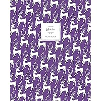 Quick Witted Coconut Christmas Reindeer Notebook - Ruled Pages - 8x10 (Purple)