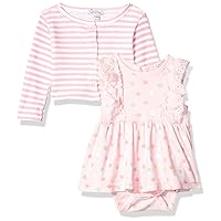 Girls' Toddler Polka Party 2 Pc Cardigan and Dress Set, 6-9 Months