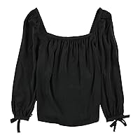 Rebecca Taylor Womens Charmeuse Pullover Blouse, Black, Large