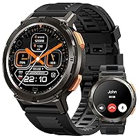 AMAZTIM Smart Watches for Men,60 Days Extra-Long Battery, 50M Waterproof, Military Bluetooth Call(Answer/Dial Calls)Fitness health Watch Compatible iPhone & Android, 1.43