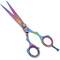 SURGICAL ONLINE Professional Hair Cutting Shears Multicolor Razor Edge, Lightweight Ultra Sharp Barber Shears for Salons & Home Use, Tension Screw, Soft Inserts + Travel Case - Stainless Steel