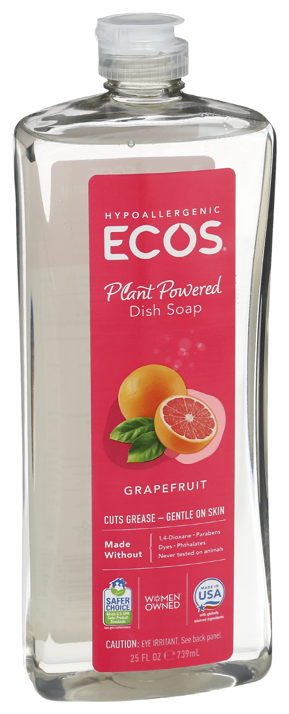Earth Friendly Products Dishwashing Liquid, Natural Grapefruit, 25 Ounces