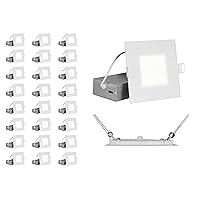 NICOR Lighting REL Selectable 4 in. Square Remodel LED Downlight Kit (24 Pack) (REL41120SSQWH-24PK), White
