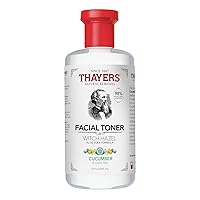 Alcohol-Free, Hydrating Cucumber Witch Hazel Facial Toner with Aloe Vera Formula, Vegan, Dermatologist Tested and Recommended, 12 Oz