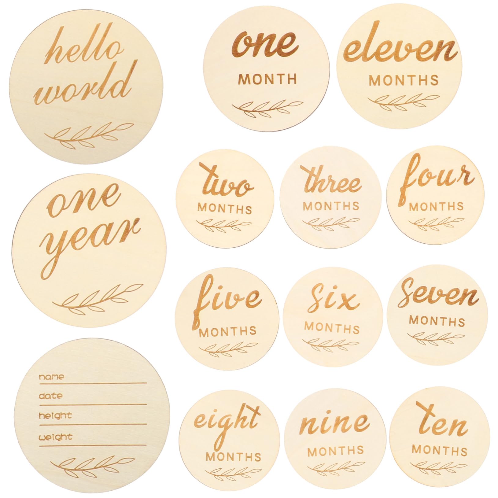 14pcs Baby Milestone Wood Baby Name Signs for Nursery & Formula Nursery Decor for Boys Babies Birth Announcement Sign for Hospital Baby Boy Gifts Wooden Monthly Card Newborn Girl