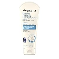 Aveeno Eczema Therapy Daily Moisturizing Cream for Sensitive Skin, Soothing Lotion with Colloidal Oatmeal for Dry, Itchy, and Irritated Skin, Steroid-Free and Fragrance-Free, 7.3 oz