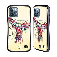 Head Case Designs Hummingbird Colourful Animal Scribbles Hybrid Case Compatible with Apple iPhone 12 / iPhone 12 Pro
