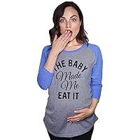 Maternity Raglan The Baby Made Me Eat It Funny Pregnancy Baseball Tee