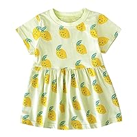 Toddler Dresses Baby Girls Short Sleeve Fruits Prints Dress Dance Party Dresses Clothes Tulle Dresses