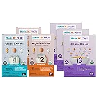 Ready Set Food! | Stage 1 – 30 Days + Stage 2 – 60 Days + Stage 3 – 90 Days | Early Allergen Introduction Mix-ins for Babies 4+ Mo | Top 9 Allergens (Peanut, Egg, Milk & more | Organic