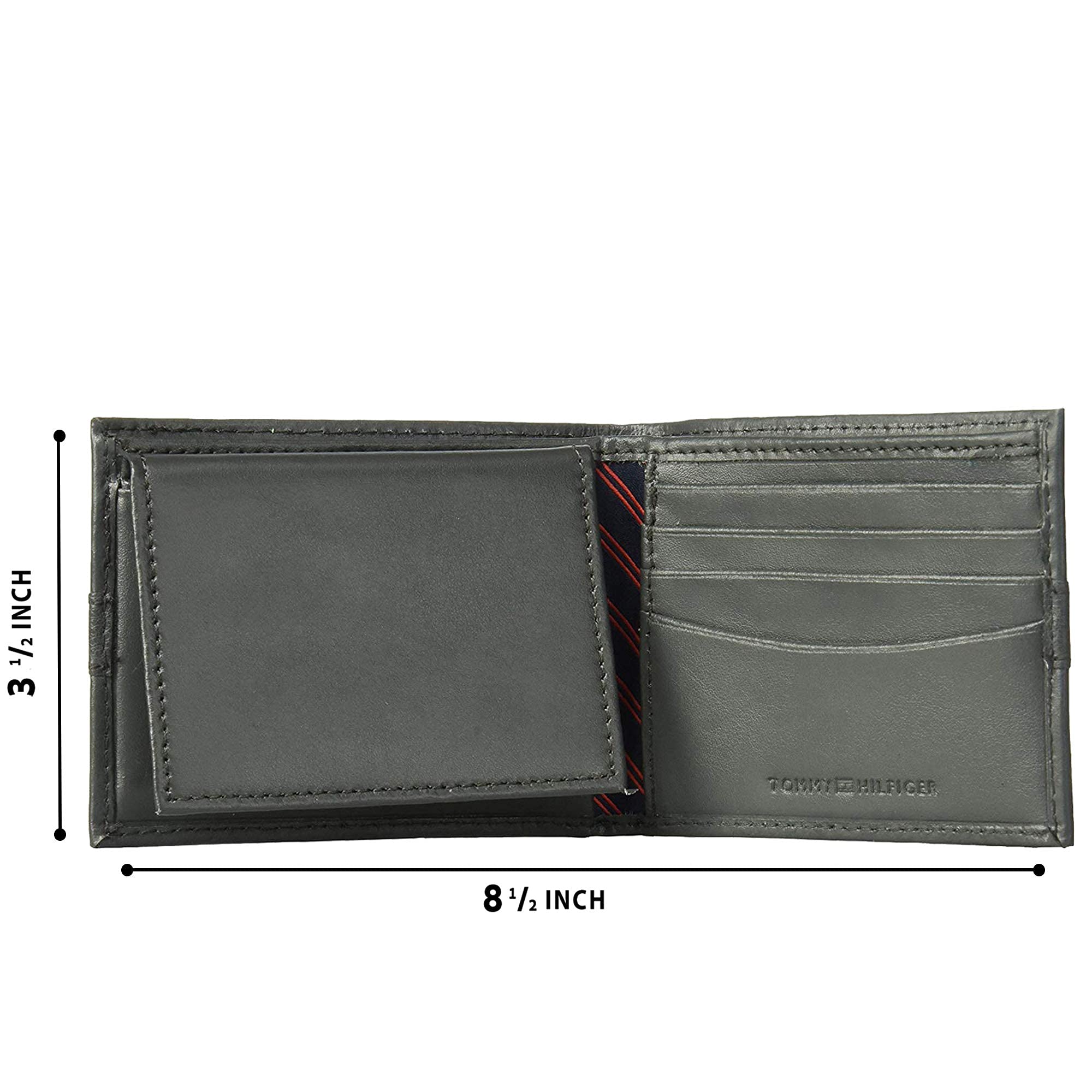Tommy Hilfiger Men's Genuine Leather Passcase Wallet with Multiple Card Slots