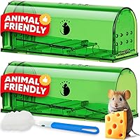 Utopia Home Humane Mouse Traps Indoor for Home (Pack of 2) - Green Reusable  Mice Traps for House Indoor - Pet Safe Mouse Trap Easy to Set, Quick