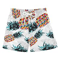 Summer Pineapple Geometric Boys Swim Trunks Swim Beach Shorts Baby Kids Swimwear Board Shorts Bathing Suit Hawaii Essentials