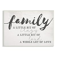 Family Crazy Loud Love Inspirational Word Design Wall Plaque, Multi-Color 13 x 19